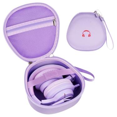 Imagem de Capa de fone de ouvido Bluetooth para viagens, bolsa para fones de ouvido infantis para iPad e computador (roxa)