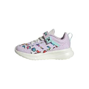 Imagem de adidas Tênis infantil unissex Minecraft Fortarun El C, Lavanda gelada/lavanda gelada/azul-piscina, 11 Little Kid