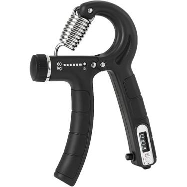Imagem de Hand Grip Contador e Intensidade Ajustável 5 a 60kg | Fortalecedor de Mão, Dedo e Antebraço | Mola Resistente Profissional | Equipamento para Treinamento, Reabilitação e Crossfit | Cor Preta