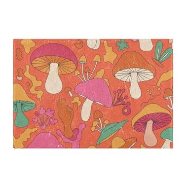 Imagem de Burbuja Hippie Cogumelos Tapete de Banho, Extra Macio Absorvente Tapete de Banheiro com Base Antiderrapante para Banheiro, Banheira, Chuveiro, 41 x 61 cm