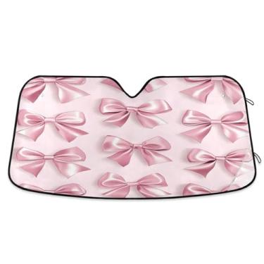 Imagem de Qilmy Linda gravata borboleta para para-brisa de carro, protetor de viseira dobrável, mantém a frescura, bloqueia raios UV e acessórios para proteger carros, SUVs, caminhões-(L) 396