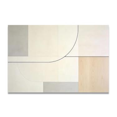 Imagem de Arte em tela minimalista círculo simples: Serenidade tons neutros grande área em branco para decoração de espaço calmo 30 x 45 cm sem moldura