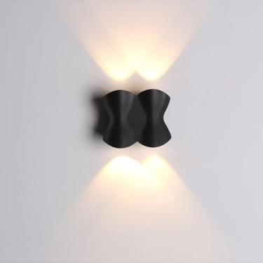 Imagem de Luminária de parede LED para interiores, com foco de luz e luz noturna, para sala de estar, quarto e corredor (Branco, A).