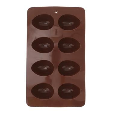 Imagem de TOYANDONA Molde de silicone para bolo de ovo de páscoa – 8 cavidades antiaderente em forma de ovo de páscoa, molde de cozimento gelatinoso, bandeja de cubo de gelo para cozinhar chocolate, muffins e