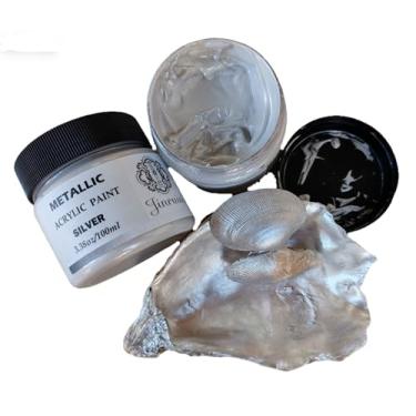 Imagem de Tinta acrílica dourada metálica, não tóxica, não desbota, tinta acrílica de folha de ouro de 100 ml para arte, pintura, artesanato, materiais de artesanato em tecido de argila de madeira em lona