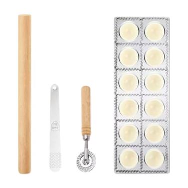 Imagem de MotiveTech Conjunto de 5 Cortadores de Ravioli – Utensílio para Massas para Cozinha, Restaurante,