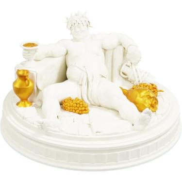 Imagem de Estátua Dionísio Mitologia Grega Estatueta Baco - Versão 4 (Cor Mármore Dourado)