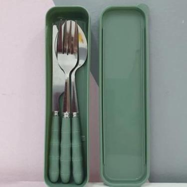 Imagem de Kit Talheres Inox 3 Peças Colher Garfo Faca Estojo