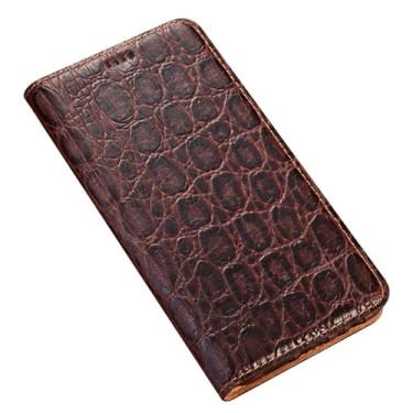 Imagem de LTLMYDAM Capa carteira para Xiaomi 17 Pro Max/17 Pro/17, couro genuíno feito à mão, estilo negócios, proteção total, capa com função de suporte, marrom, 17 Pro Max