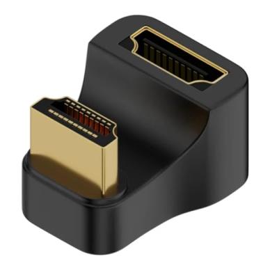 Imagem de ZEZEFUFU Adaptador 8K HDMI 2.1 em forma de U macho para fêmea conversor de 180 graus, suporta 8K @60Hz 4K @120Hz para monitor de laptop PC