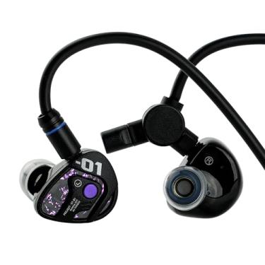 Imagem de Linsoul TANGZU Xue Tao Gaming IEMs, fones de ouvido HiFi com fio com microfone destacável, driver de diafragma de vidro de 10 mm no monitor auricular, com cabo OFC destacável de 2 pinos para jogadores