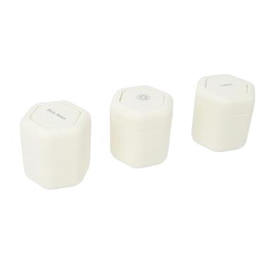 Imagem de ZJchao Recipientes Magnéticos de Higiene para Viagem Com Tampas 3 Unidades de Frascos de Creme Magnéticos de Casca Dura para Loção Limpador Shampoo Condicionador Formato Hexagonal ímãs (Branca)