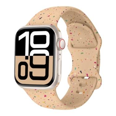 Imagem de Pulseira esportiva, compatível com Apple Watch de 38 mm, 40 mm, 41 mm, 42 mm, 44 mm, 45 mm, 46 mm, 49 mm, adequada para séries 11 10 9 8 7 6 5 4 3 SE, homens e mulheres (chá leite, 38/40/41/(42