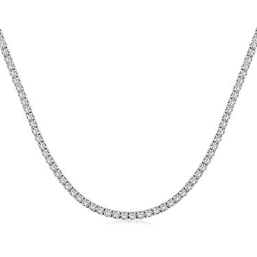 Imagem de GemKing DY190136-S-S-NA Colar moderno prata clipe de papel feminino Bohemia colar multicamadas feito à mão prata esterlina S925 colares, Prata esterlina, Sem Pedra Preciosa