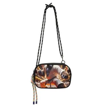 Imagem de TSENQUE Bolsa transversal para mulheres, bolsas pequenas sobre o ombro, moda, carteira para celular, gorila, karatê, divertida