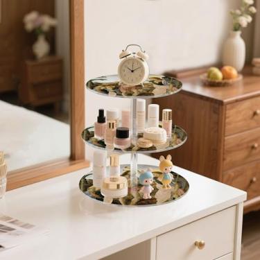 Imagem de Leonardo da Vinci Batismo Cristo Tea Party Cupcake Stand 3 camadas redondo acrílico copo bolo torre exibição bandeja de servir para festa sobremesa decoração decoração de chá de bebê