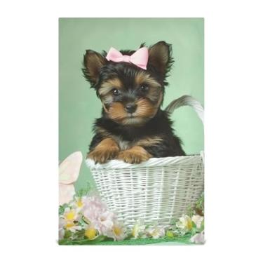 Imagem de Joisal Yorkshire Terrier Conjunto de toalhas de prato de cachorro para cachorro decoração de cozinha toalhas de mão de chá panos de prato fofos panos de prato absorventes macios 45 x 71 cm, 1 pacote