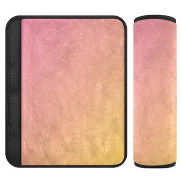 Imagem de Joitme Pin'k Amarelo Gradiente Ombré Dois Pacotes Capas de Cinto de Segurança, Capas de Alça de Assento de Carro Finas, Adequado para Vários Usos, Almofadas de Ombro para Mochila