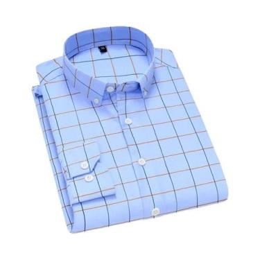 Imagem de Camisa Social Masculina De Manga Longa Antirrugas Listrada Para Escrit