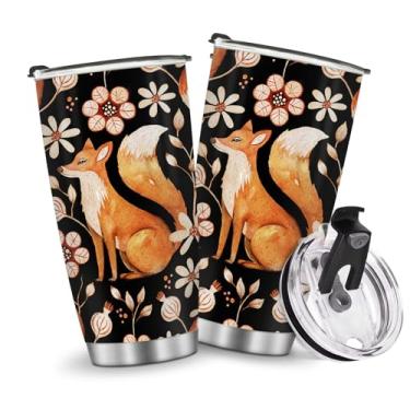 Imagem de Caneca Fox Cup Copos Isolados Viagem Café 590 ml Garrafa de Água Filhas Meninas Mulheres Presentes para Natal, Aniversário, Dia das Crianças Presente de Aniversário