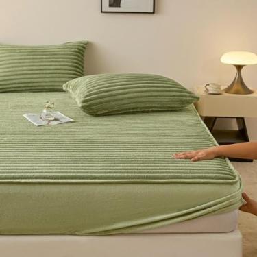 Imagem de Lençol com elástico extra profundo, lençóis, capa protetora antiderrapante, tiras elásticas no canto, macio, sem rugas, para outono e inverno||2 x 2,2 m + fronha * 2