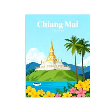 Imagem de Pôster paisagem - Flores Chiang Mai - Impressões em Tela - Imagem Moderna Natureza para Sala de Estar Decoração 60x80cm Sem Moldura