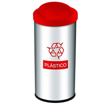Imagem de Lixeira Seletiva Tp Basc. 40,5L Brinox Decorline Lixeiras Vermelho