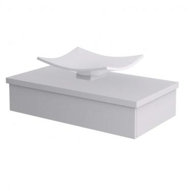 Imagem de Bancada Para Banheiro 80cm Com Cuba Folha F44 800w Metrópole Compace