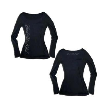 Imagem de Camiseta Cropped De Manga Longa Estilo Gótico Grunge Coreano Harajuku 