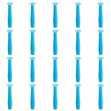 Imagem de 20un Conjunto de Ferramentas para Inserção Lentes Contato Rígidas, Êmbolo Silicone com Ventosa para Remoção e Aplicação Lentes Contato RGP e Esclerais (Azul)