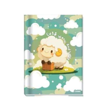 Imagem de Caderno Brochura Pequeno A5 LALA Pets Coleção 2026 80 Fls Credeal Costurado Infantil Animais Fofinhos Tamanho 140x202mm (Azul esverdeado)