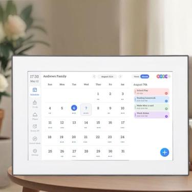 Imagem de Zopsc Calendário Digital Inteligente de 10,1 Polegadas, Display Eletrônico de Porta-retratos Com Sincronização WiFi, Planejador de Refeições, Gravação de Voz (US)