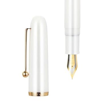Imagem de EPANO Caneta-tinteiro acrílica transparente, ponta EF/F/M, papelaria, material escolar, canetas de escrita, PK 9019 (porcelana branca, 0,5)