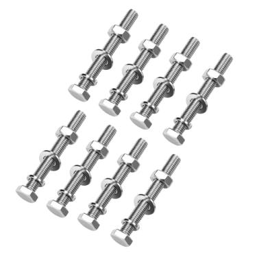 Imagem de Danoib Kit de ferragens de parafusos de montagem de postes de sinalização, conjunto de acessórios de placa de aço inoxidável 304 para sinais de trânsito, placas de parada e placas de rua (8, 1,77)