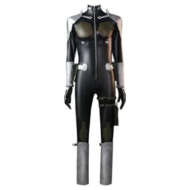 Imagem de Cosplay.fm Men's Anime Cosplay Costume Monster Sweeper Jumpsuit Battle Uniform with Shoulder Armor Accessories (Black, L)