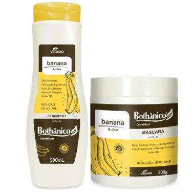 Imagem de Kit Banana E Chia Shampoo + Máscara 500ml Bothanico - Bothânico