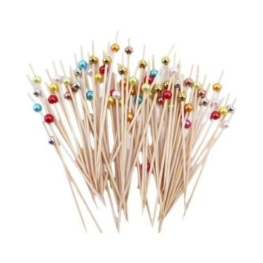 Imagem de Palitos De Comida Descartáveis De Bambu Pérola Branca 100 Peças Para C