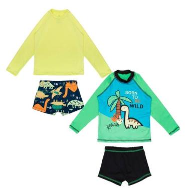 Imagem de Kit 2 Conjuntos Menino Blusa E Sunga Proteção Uv - Catarinense, Flores