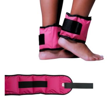 Imagem de Par de Caneleiras de Peso - Rosa - 1Kg -Treino, Fisioterapia e Exercícios