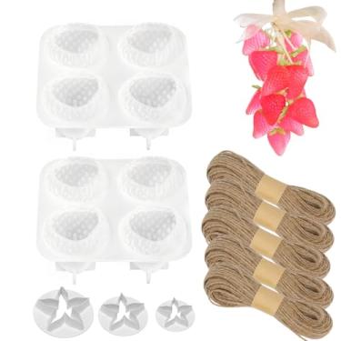 Imagem de Kit de fabricação de sabão de morango de silicone moldes de sabonetes de uva molde requintado para fazer sabão artesanal presente (sem sabonetes)