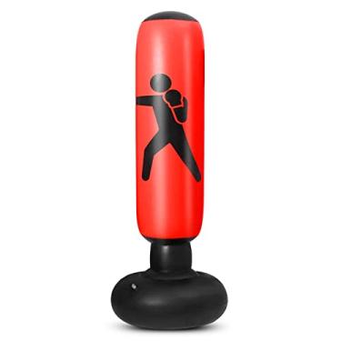 Imagem de 5 2ft Sacola de Boxe Inflável PVC Fitness Alvo para Uso Indoor com Recuo Rápido e Design Resistir a Chutes Punhos Fortes