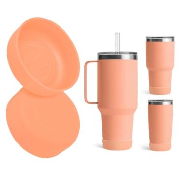 Imagem de Kaitiaki Pacote com 2 botas de silicone para YETI Rambler Caneca de palha de 1,2 l e 992 g, manga antiderrapante para caneca de viagem, copo de água, serve na maioria dos carros, acessórios de