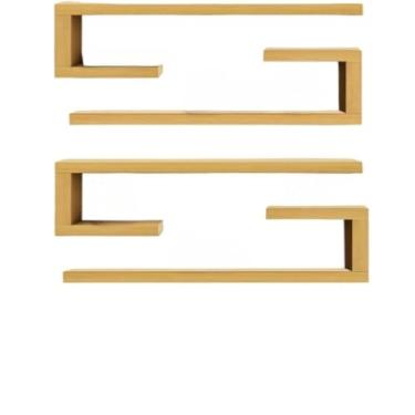 Imagem de Kit de Nichos Minimalista Sala Escritório Prateleira Decorativa Parede(4,60x20x20 Mdf Amadeirado)