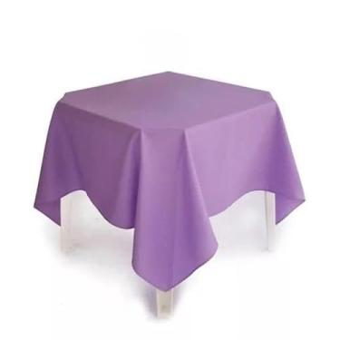 Imagem de Kit com 10 Toalhas de Mesa Quadrada Oxford 1.50x1.50m - 4 Cadeiras, Ideal para Festa, Buffet e Restaurante, Resistente e Prática (LILAS)