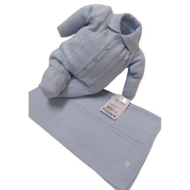 Imagem de Kit Saída Maternidade Bebê Menino Malha Tricot Paraiso 14567-Masculino