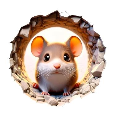 Imagem de Adesivo de vinil de hamster fofo pacote com 2 - adesivos impermeáveis para carro e laptop, adesivo de hamster decoração de parede para janela doméstica E031