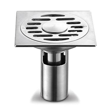 Imagem de Filtro Anti-Odor Anti-obstrução para ralo de chão Capturador Cabelo Pia Protetores aço inoxidável com tampa removível banheiro cozinha banheira Drenagem rápida 304