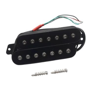 Imagem de Dynwave Captador Humbucker de 7 Cordas com Trastes em Leque, Baixo Ruído e Bobina Dupla para Guitarra Elétrica - Fácil Instalação - Peças para Instrumentos, Preto Prata 50mm