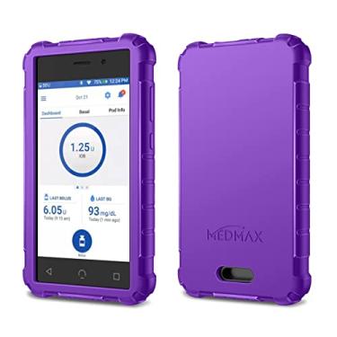 Imagem de MEDMAX Capa de silicone para painel Omnipod PDM (Personal Diabetes Manager), capa protetora antideslizante leve à prova de choque com moldura elevada para dispositivo Omnipod Dash (Roxo)