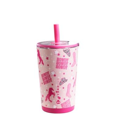 Imagem de HydroJug Copo diário de 400 ml – Copo isolado revestido de cerâmica com canudo e tampa de toque suave, suporte de copo, isolamento a vácuo de parede dupla, copo de viagem reutilizável – Cowgirl